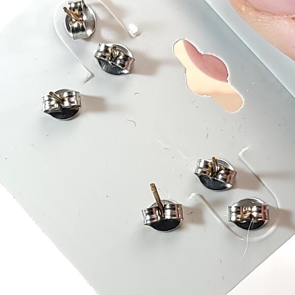 Pastel Color Stud Earrings Set, 4 Pairs of Vibrant Circle Earrings Afterthoughts - Picture 6 of 10